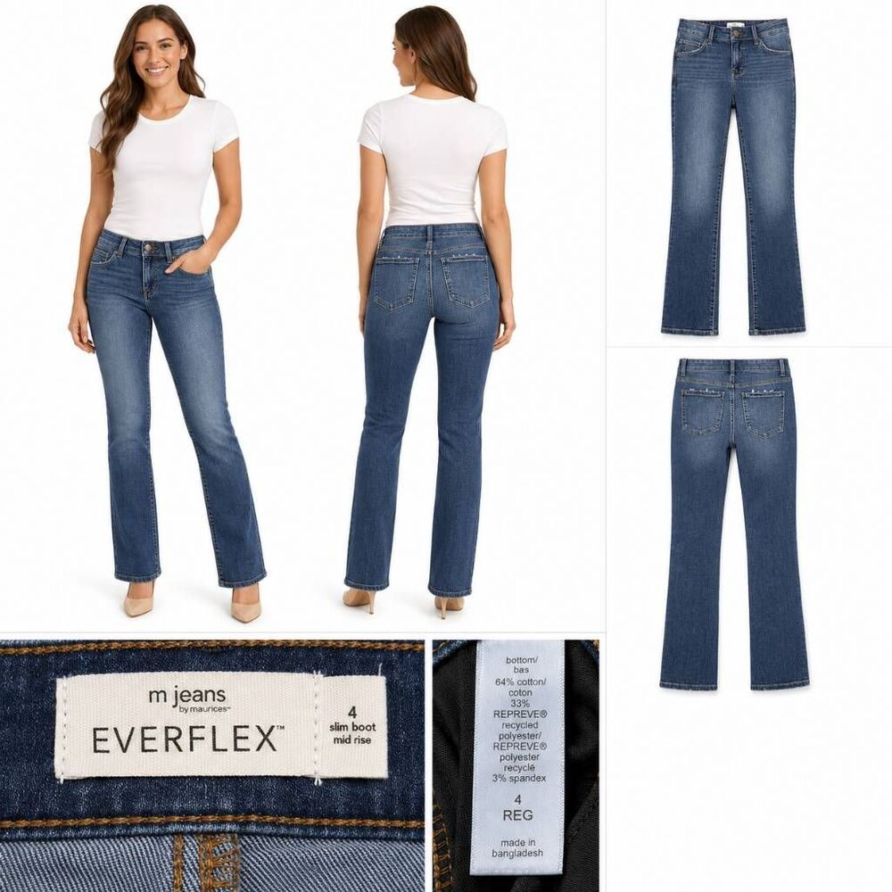 M Jeans by Maurices Everflex 4 Mid Rise Slim Bootcut Jeans